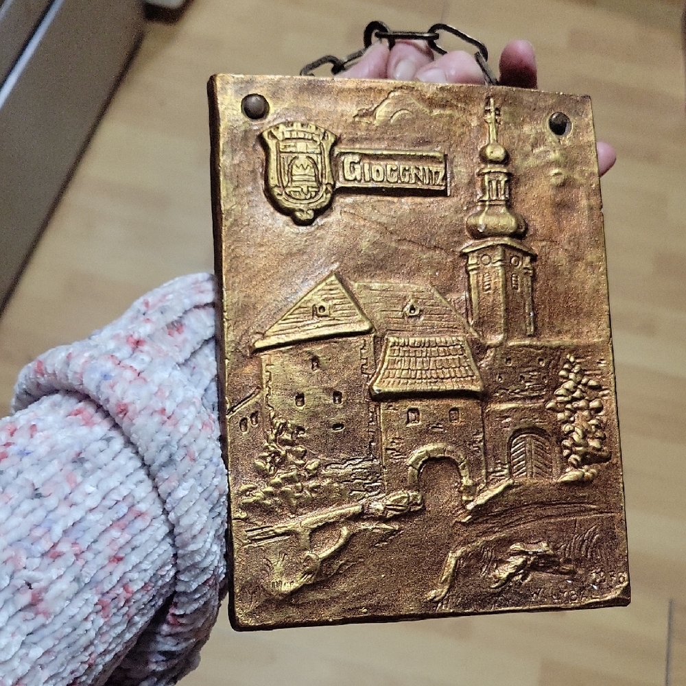 Gold Wall Art Plaque~1973~W. Lybal